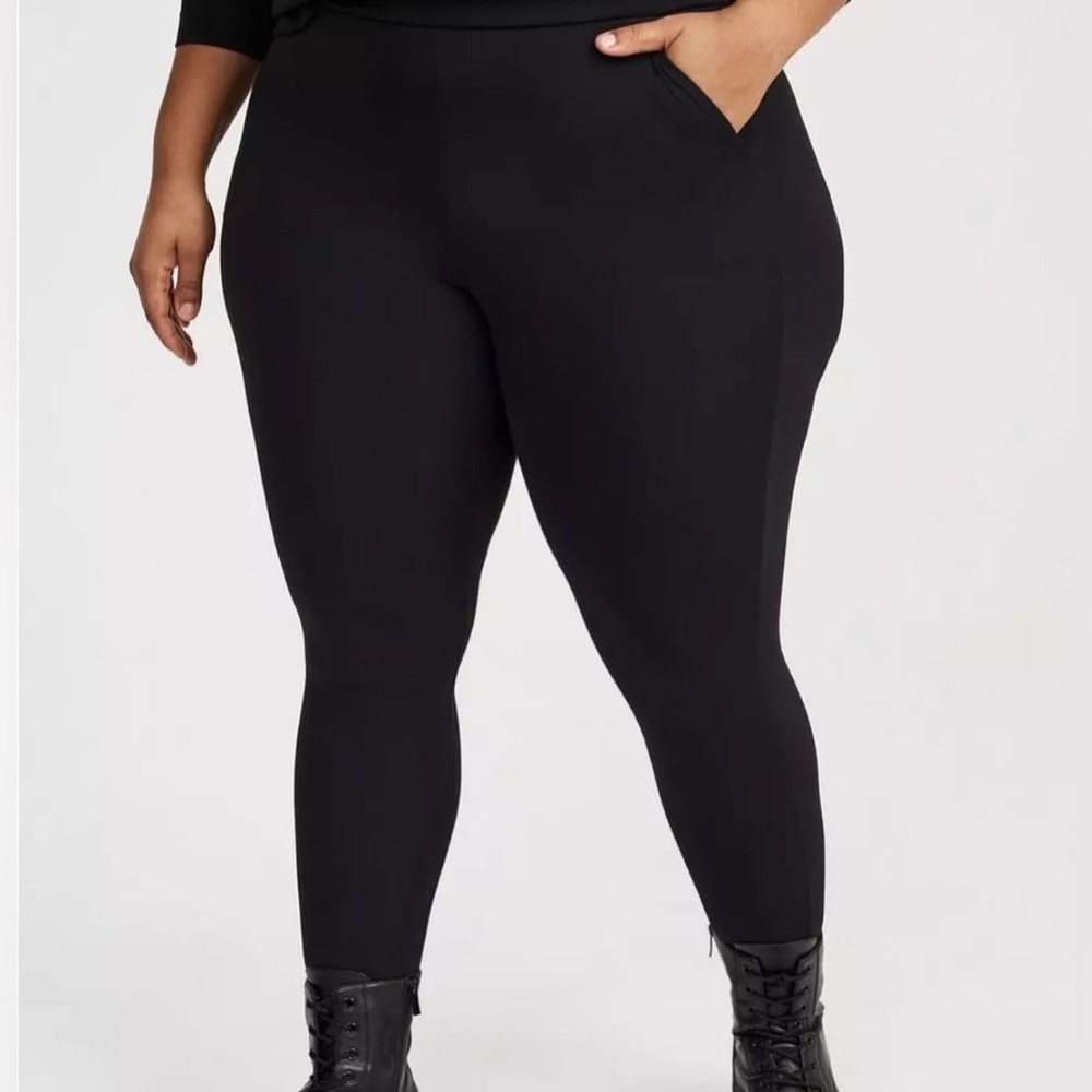 torrid Black Ponte Slim-Fit Leggings with Pockets